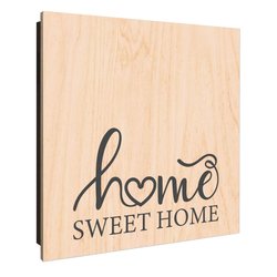 Schlüsselkasten mit Holzfront - Design Schlüsselbox Motiv Home Sweet Home Schriftzug | banjado