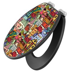 WC Sitz Anthrazit mit Absenkautomatik Motiv banjado